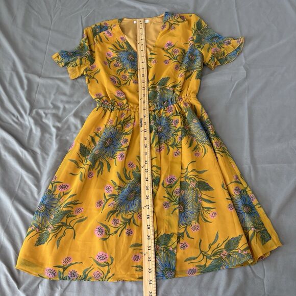 Madewell Sweetgrass Ruffle-Sleeve Dress In Painted Blooms Size 0 Boho - Picture 7 of 9
